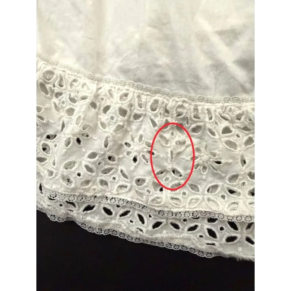 GAP Cream Lace-Trim Spaghetti Strap Casual Dress